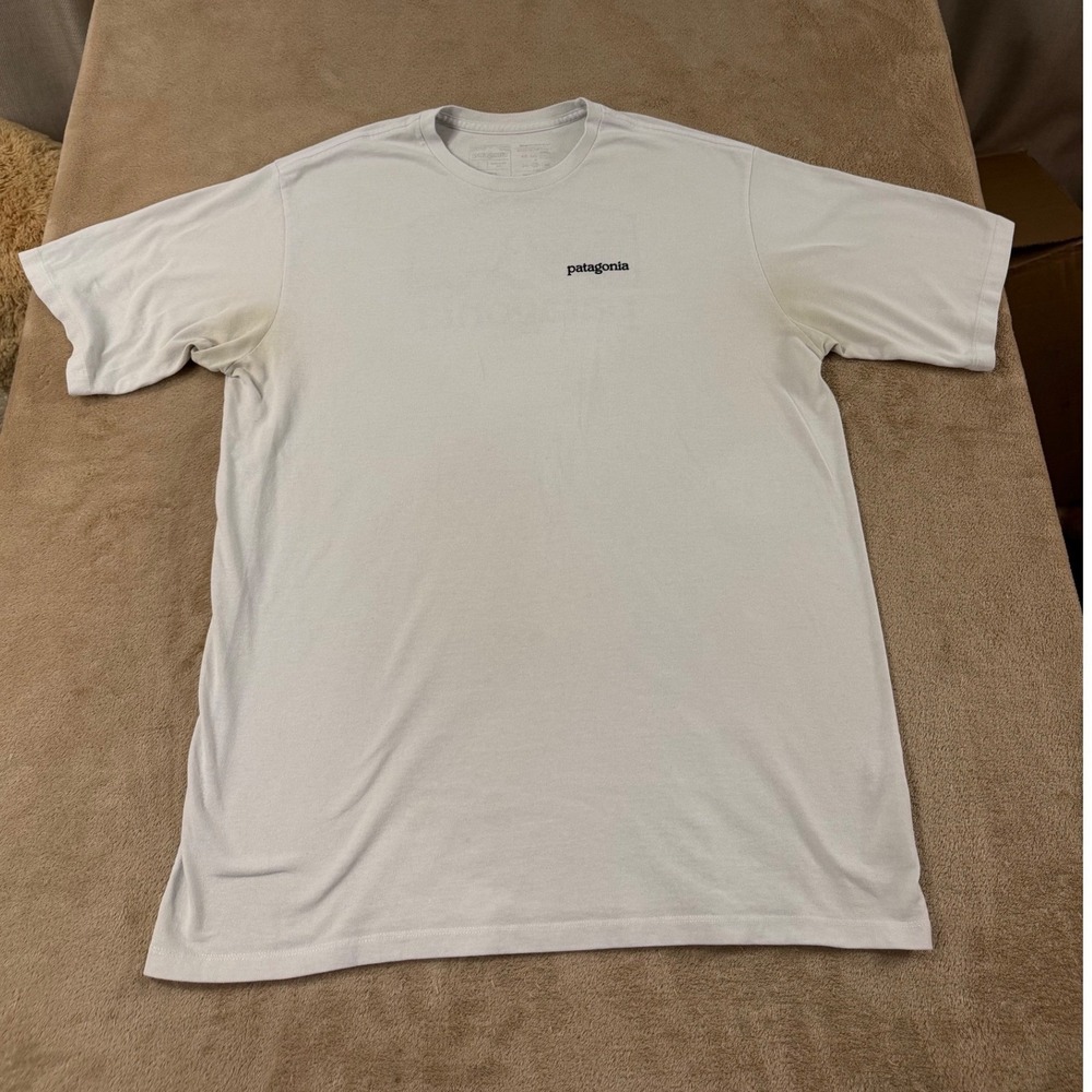 Patagonia Responsibili-Tee T-shirt Men's Size Large‎ white regular fit Pit stain